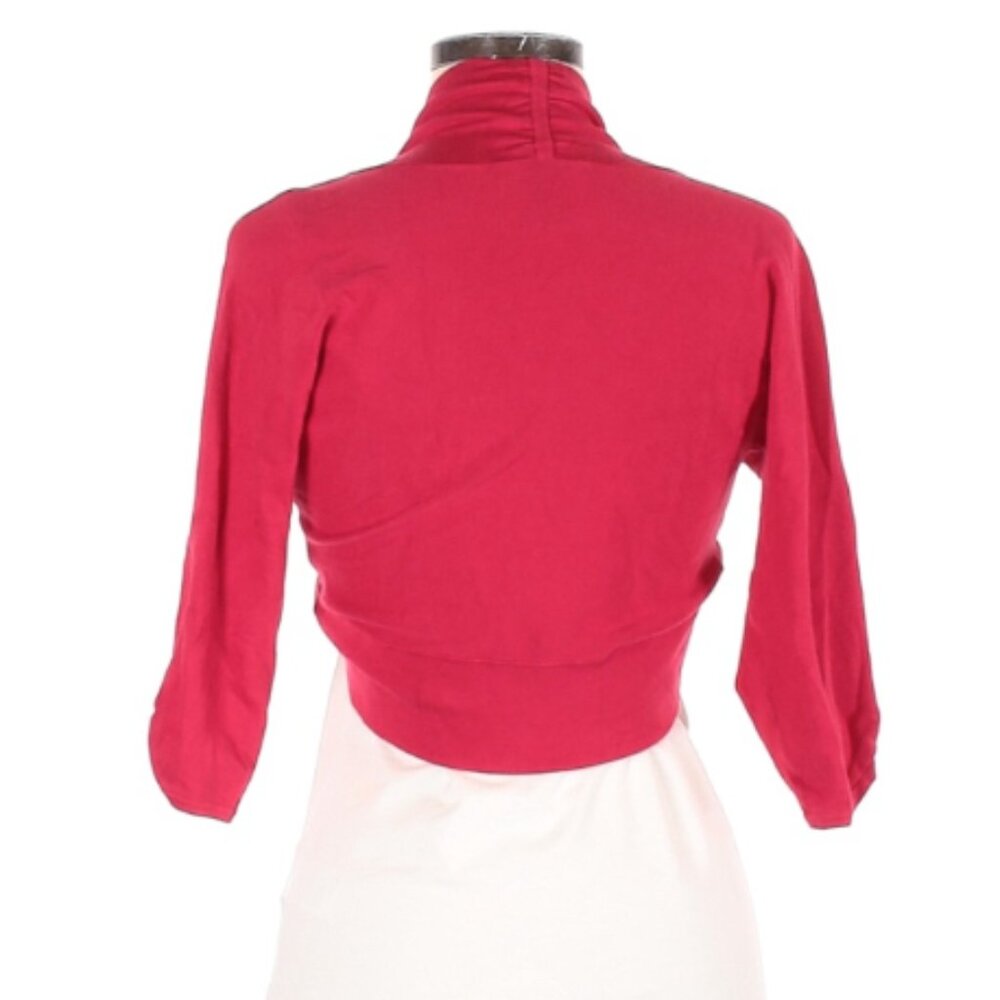🎉White House Black Market Red Cropped Shrug Bolero Cardigan - Size M - Picture 2 of 5